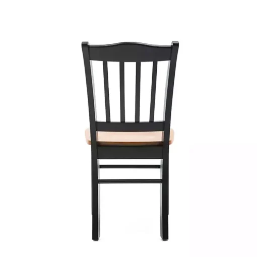 Black & Oak Wood Shaker Dining Chairs, Set of 2