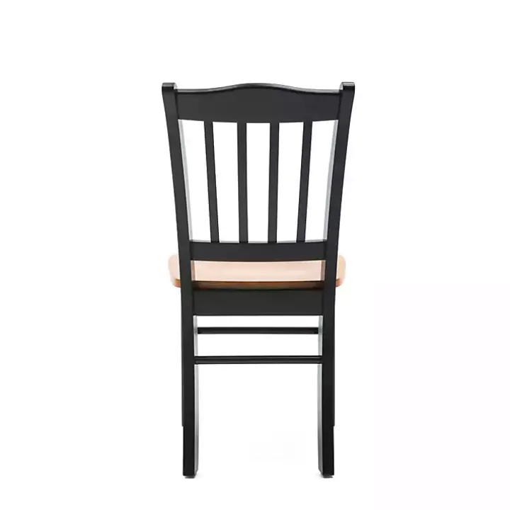 Black & Oak Wood Shaker Dining Chairs, Set of 2