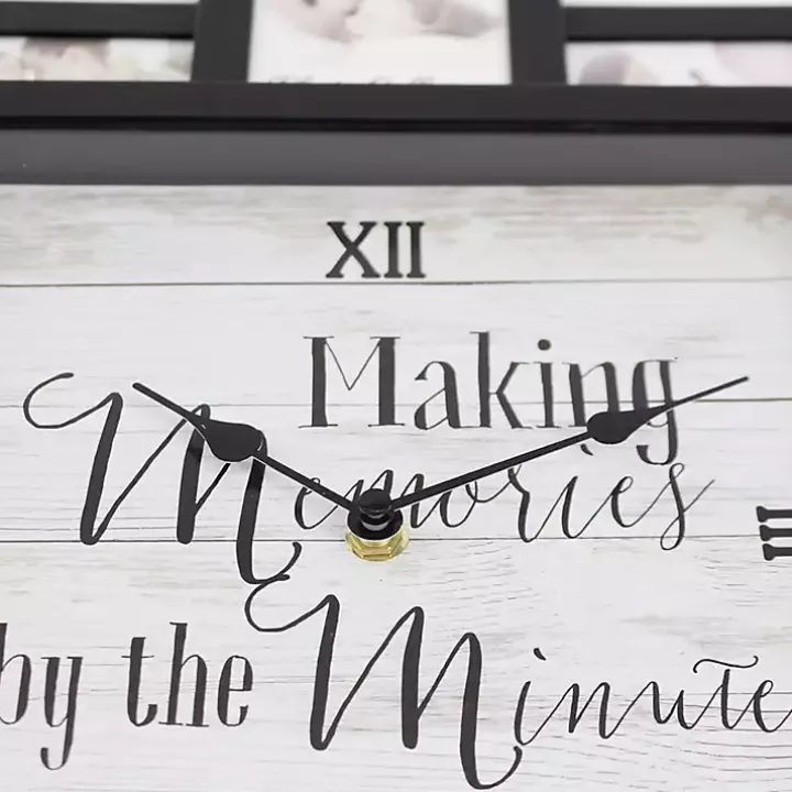 Black 12 Photo Frame Collage Clock