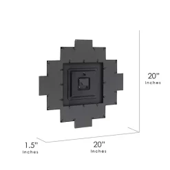 Black 12 Photo Frame Collage Clock