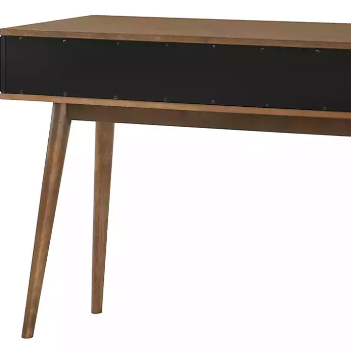 Black & Walnut Soft-Close Wood Console Table