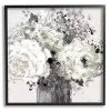 Black and Cream Abstract Floral Canvas Art Print