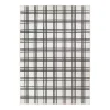 Black and Cream Plaid Washable Area Rug, 5x7
