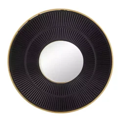 Black and Gold Double Ribbed Wall Mirror