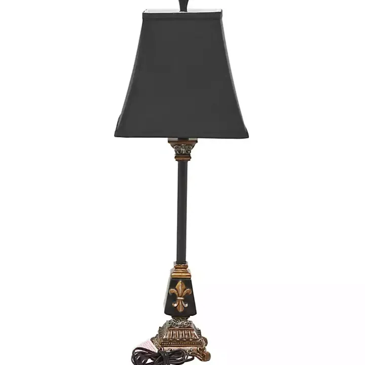 Black and Gold Fleur De Lis Buffet Lamp