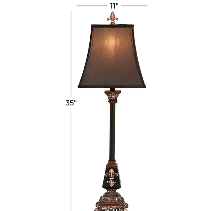 Black and Gold Fleur De Lis Buffet Lamp