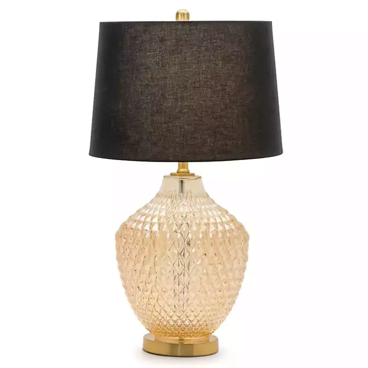 Black and Gold Textured Glass Table Lamp