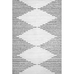 Black and Ivory Diamond Washable Area Rug, 5x8