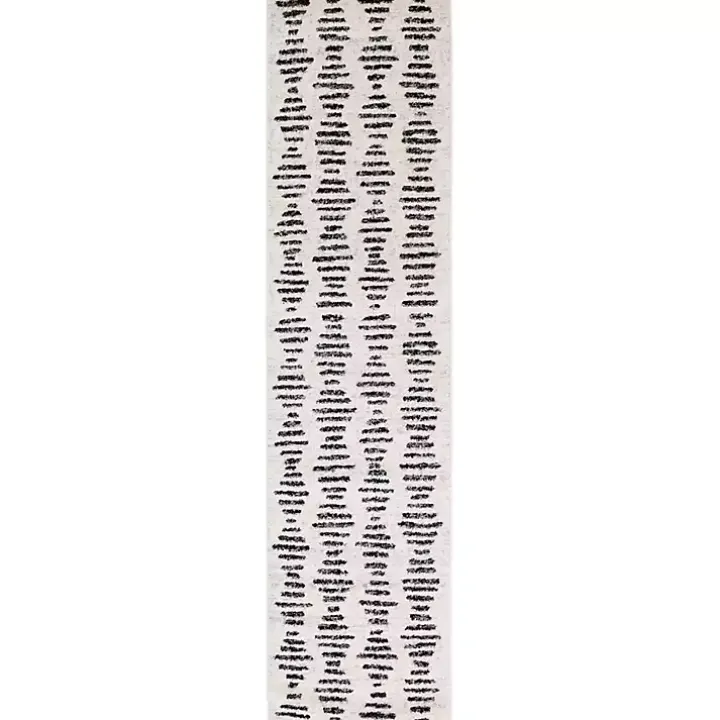 Black and Ivory Tulum Geometric Runner, 2x8
