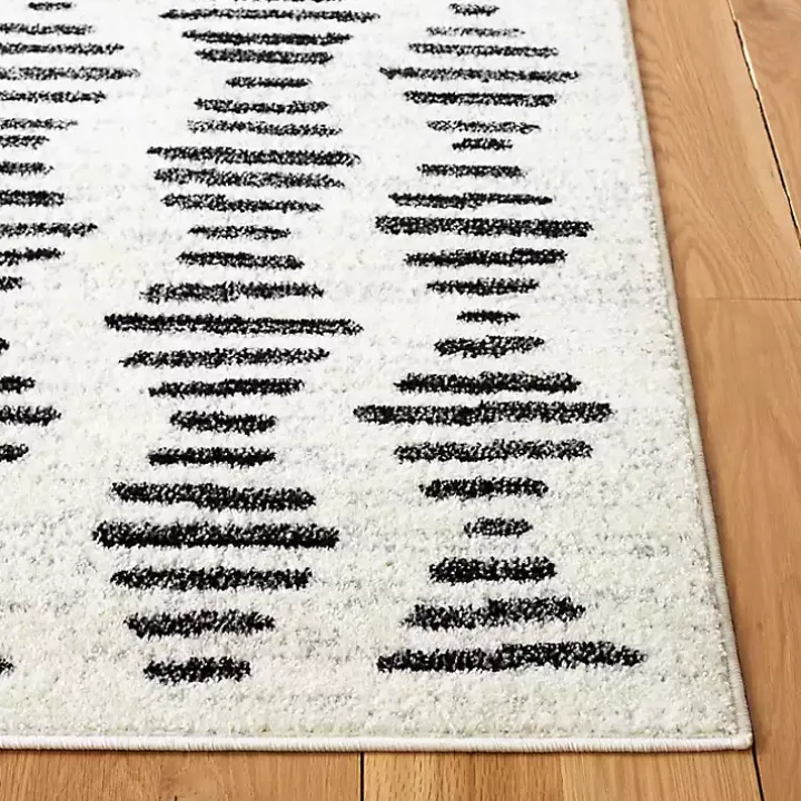 Black and Ivory Tulum Geometric Runner, 2x8
