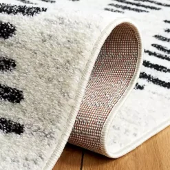 Black and Ivory Tulum Geometric Area Rug, 8x10