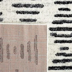 Black and Ivory Tulum Geometric Area Rug, 8x10