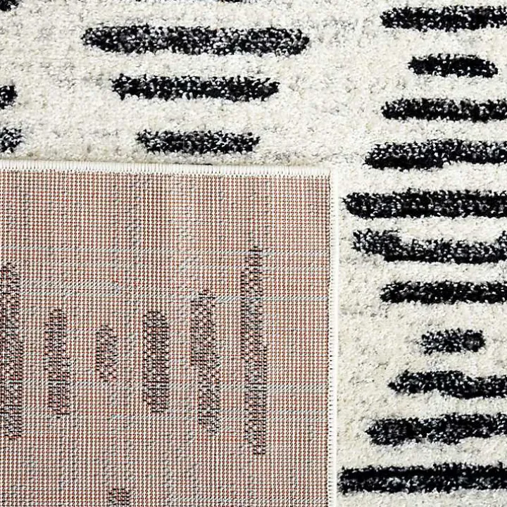 Black and Ivory Tulum Geometric Area Rug, 8x10