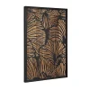 Black and Natural Wood Botanical Wall Plaque