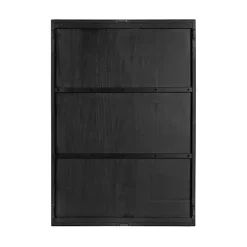 Black and Natural Wood Botanical Wall Plaque
