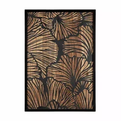 Black and Natural Wood Botanical Wall Plaque