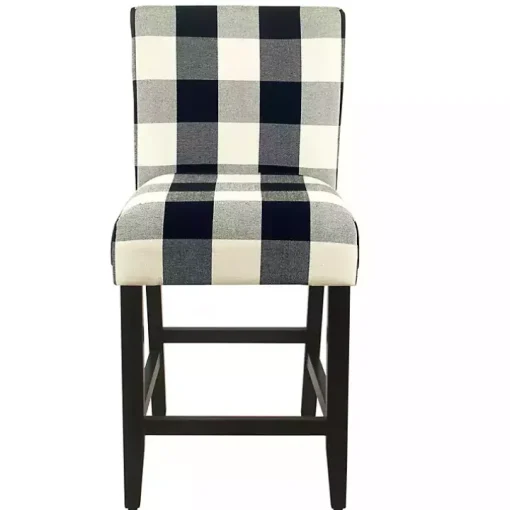Black and White Buffalo Check Counter Stool
