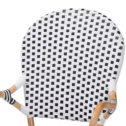Black and White Woven Dining Chairs, Set of 2