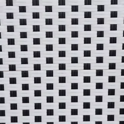 Black and White Woven Dining Chairs, Set of 2