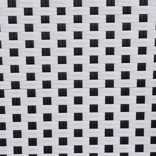 Black and White Woven Dining Chairs, Set of 2