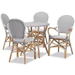 Black and White Woven 5-pc. Dining Set