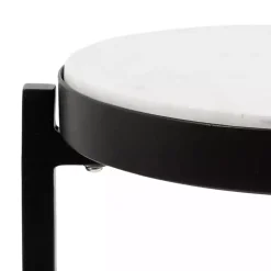 Black Angular Marble Accent Table