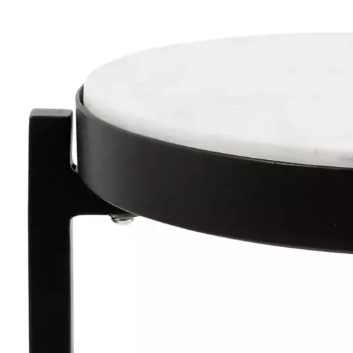 Black Angular Marble Accent Table