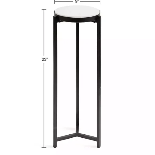 Black Angular Marble Accent Table
