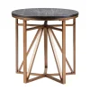 Black Antique Bronze Kayden Round Accent Table