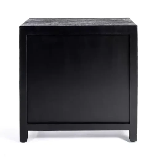 Black Arch Cane and Wood Cabinet