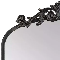 Black Arch Ornate Crown Full Length Wall Mirror