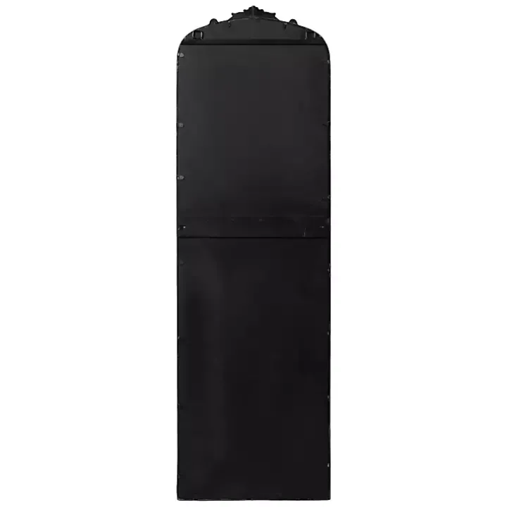 Black Arch Ornate Crown Full Length Wall Mirror