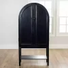 Black Arch Wood Bar Cabinet