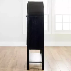 Black Arch Wood Bar Cabinet