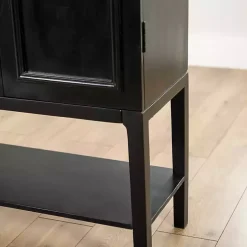 Black Arch Wood Bar Cabinet