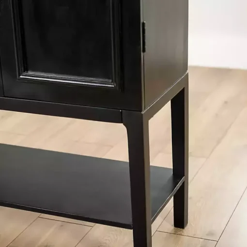 Black Arch Wood Bar Cabinet
