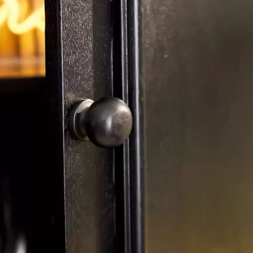 Black Arch Wood Bar Cabinet