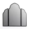 Black Arched Trifold Wall Mirror
