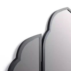 Black Arched Trifold Wall Mirror