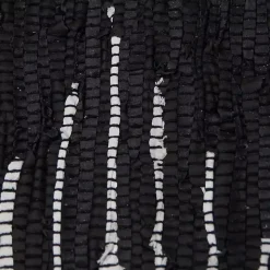 Black Artisanal Leather Diamond Scatter Rug