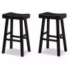 Black Backless Cooper Bar Stools, Set of 2
