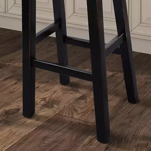 Black Backless Cooper Counter Stools, Set of 2