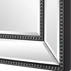 Black Beaded Double Frame Beveled Wall Mirror