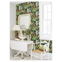 Black Botanical Villa Peel & Stick Wallpaper