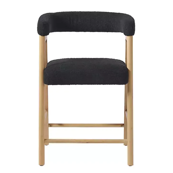 Black Boucle Curved Back Ezra Counter Stool