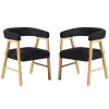 Black Boucle Curved Ezra Dining Chairs, Set of 2