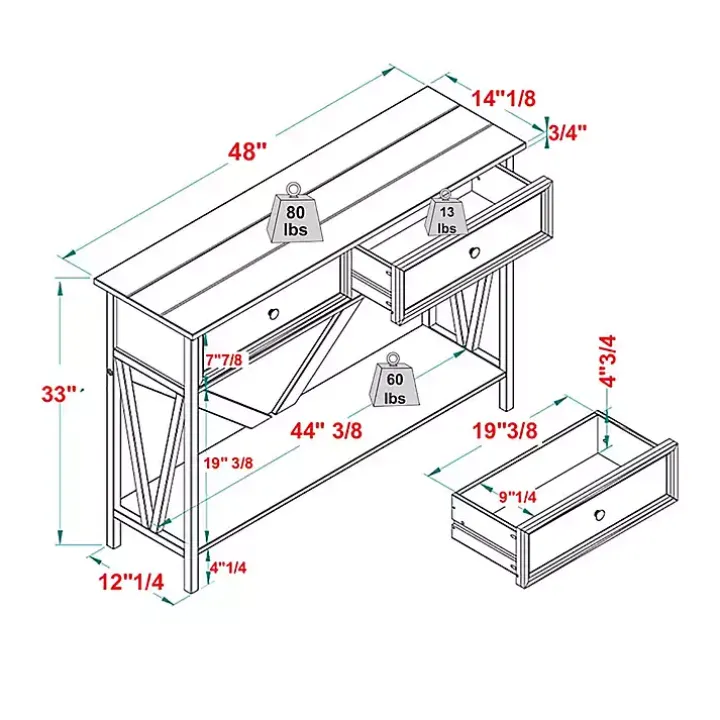Black Cara Console Table