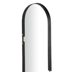 Black Cut Metal Gold Accents Oblong Wall Mirror