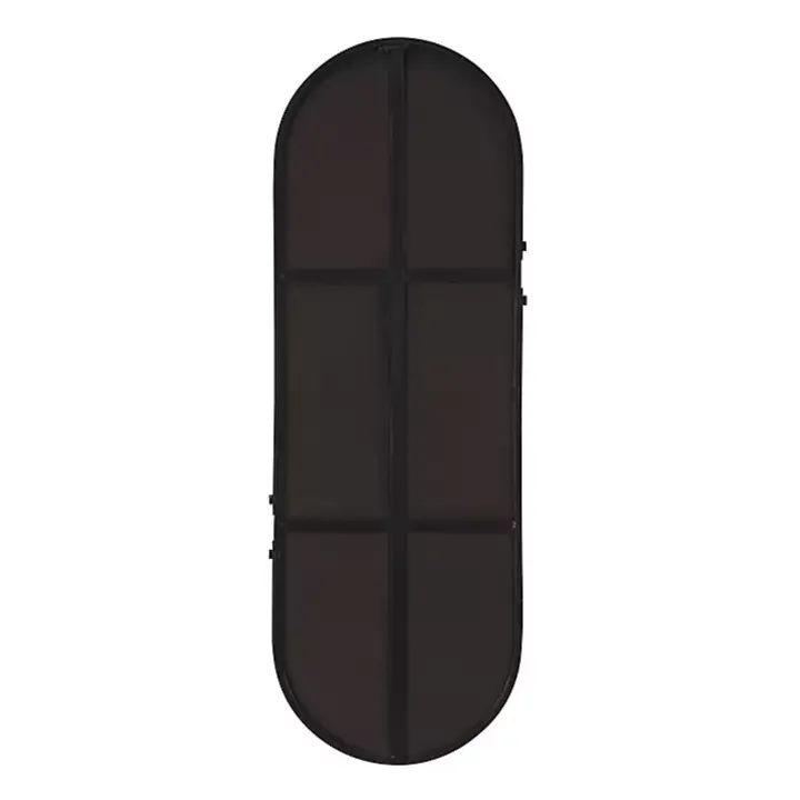 Black Cut Metal Gold Accents Oblong Wall Mirror