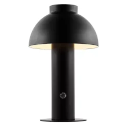 Black Dome LED Cordless Table Lamp, 12 in.